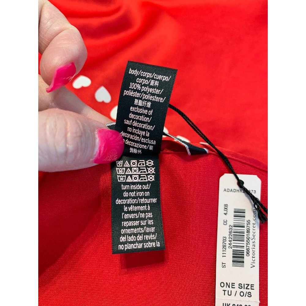 NWT Victorias Secret Kimono Robe One Size Red Love Open Front - Picture 8 of 10